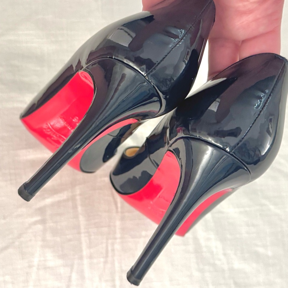 Christian Louboutin New Decol Tissimo 100 Patent BL5J Navy Sz 36 - Picture 5 of 8